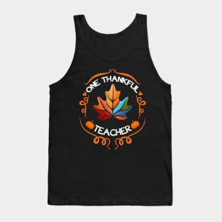 One Thankful Teacher Illutration Christmas Men Women Tank Top